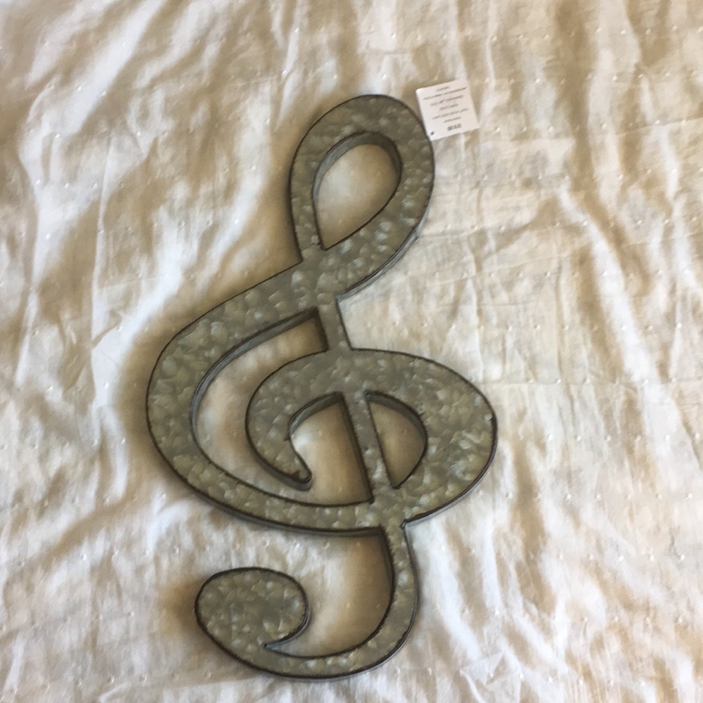 Galvanized Metal Music Note